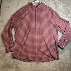 Southern Tide Red and White Plaid Shirt